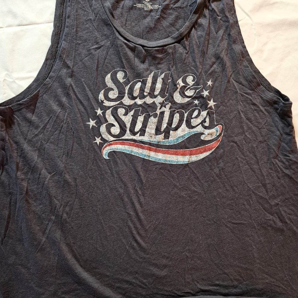 Salt Life Grey Tank Top Salt & Stripes XL